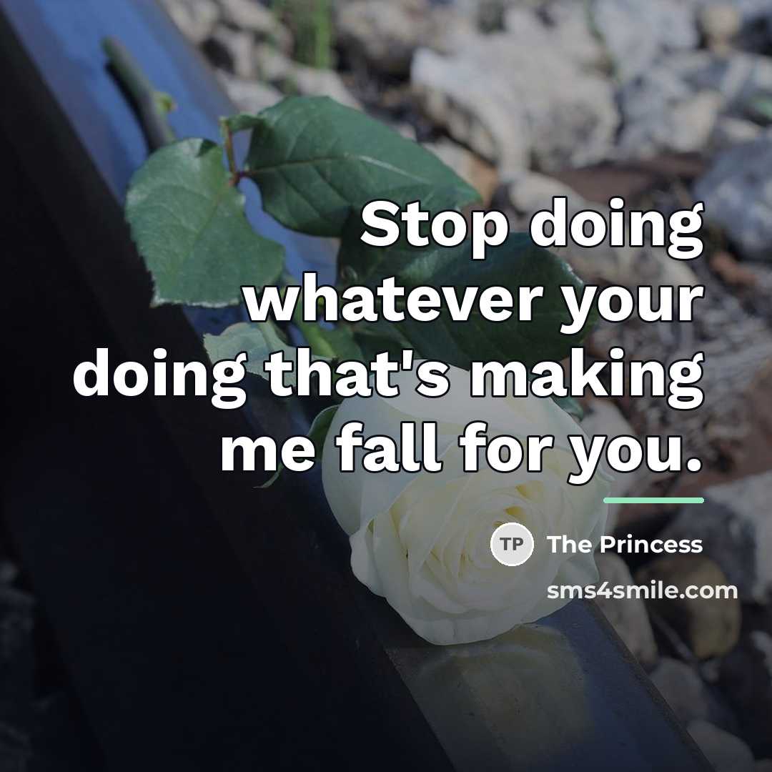 “Stop doing whatever your doing that's making me fall for…” quote by The Princess
