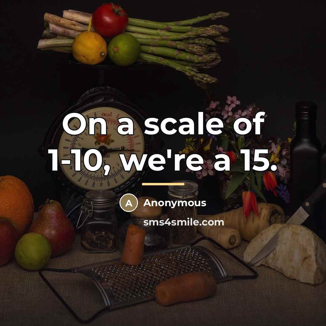 “On a scale of 1-10, we're a 15.…” quote by Anonymous
