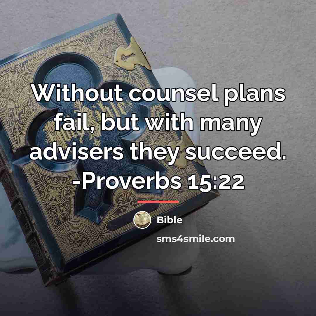 “Without counsel plans fail, but with many advisers they succeed.…” quote by Bible