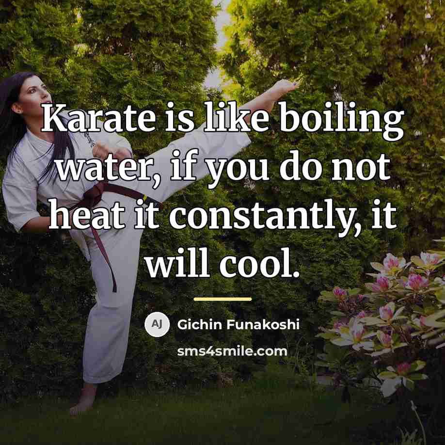 “Karate is like boiling water, if you do not heat…” quote by Gichin Funakoshi