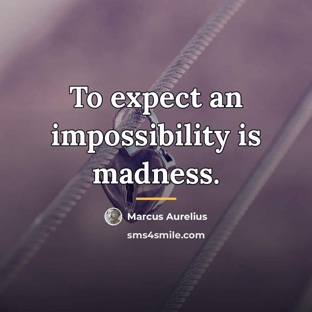 “To expect an impossibility is madness.…” quote by Marcus Aurelius