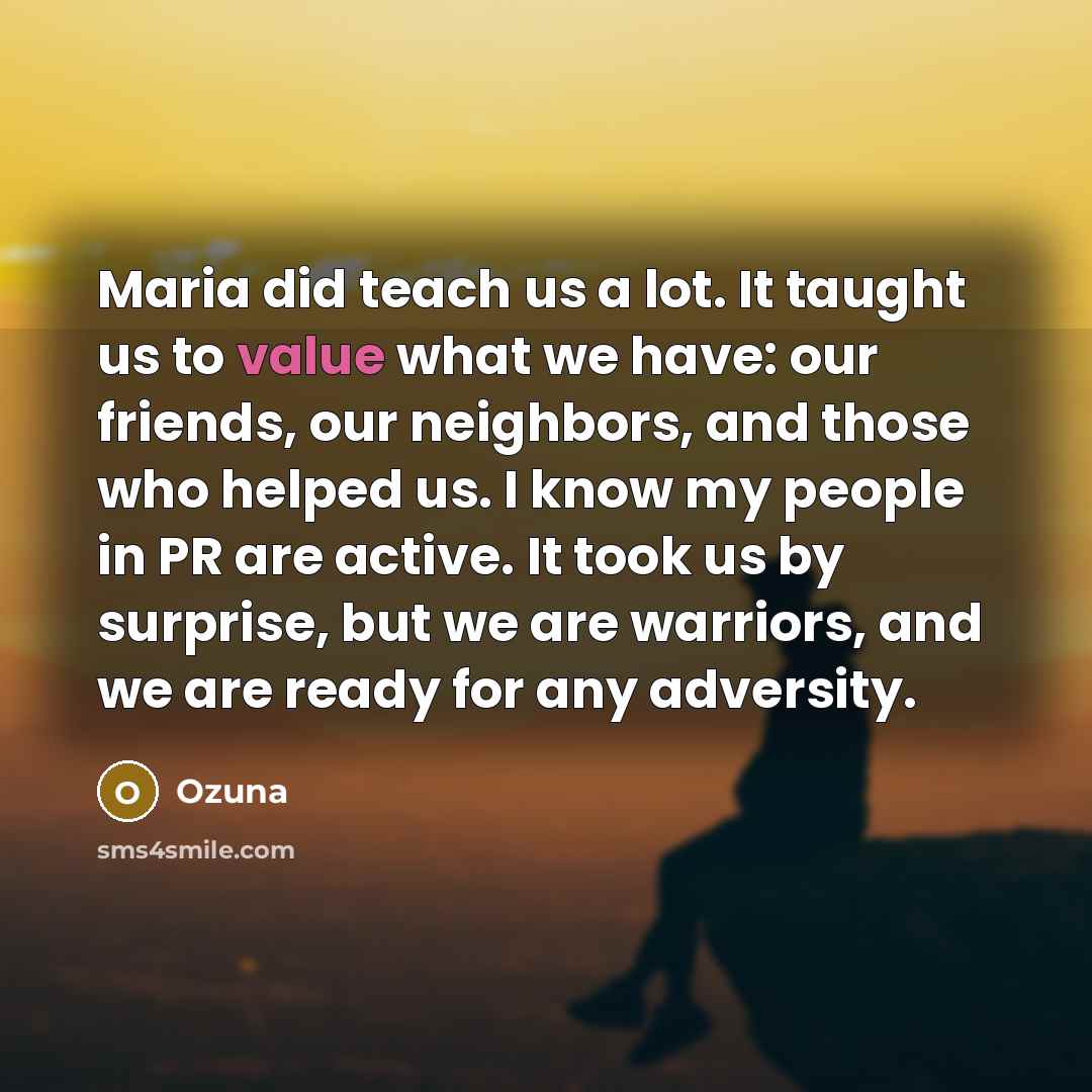 “Maria did teach us a lot. It taught us to…” quote by Ozuna
