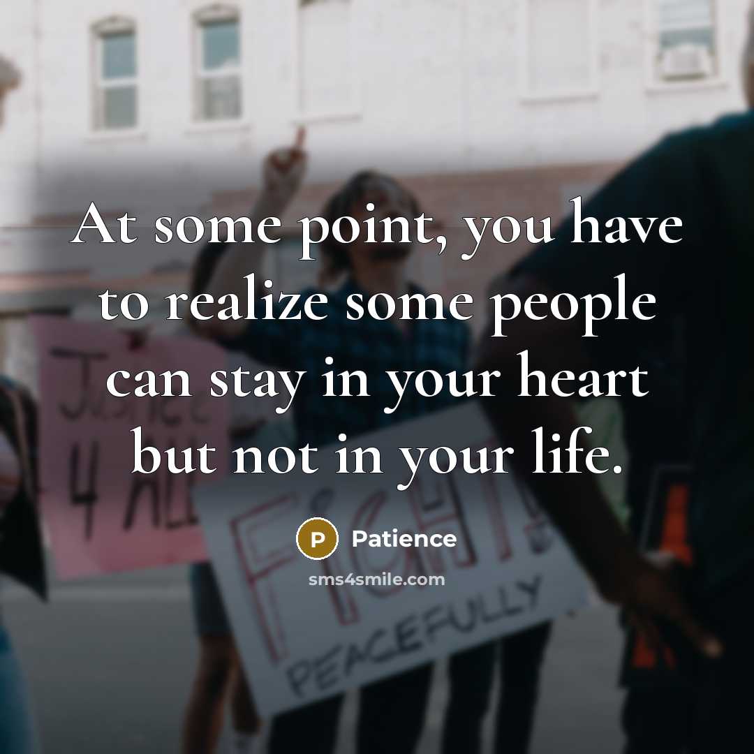 “At some point, you have to realize some people can…” quote by Patience