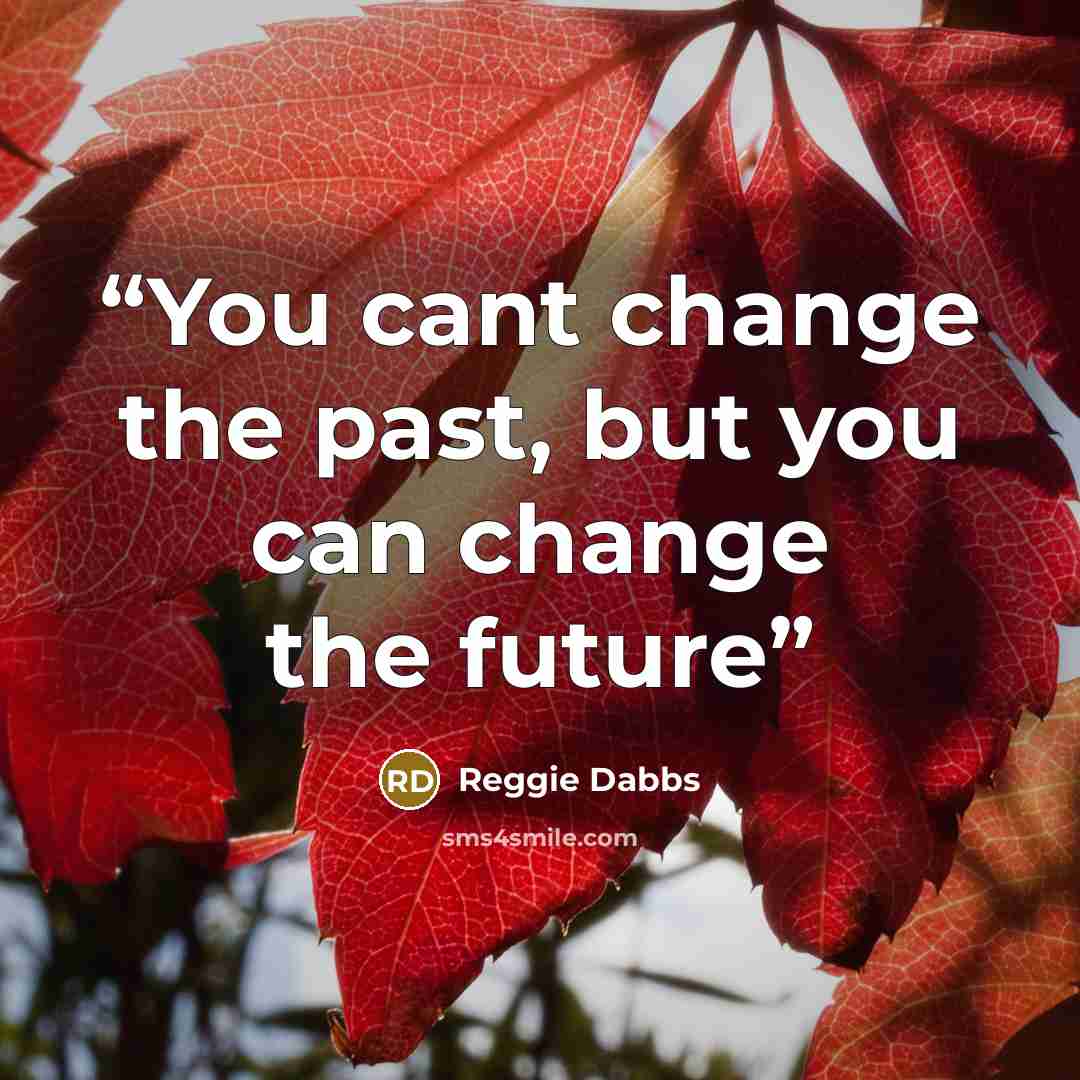 “You cant change the past, but you can change the future” quote by Reggie Dabbs
