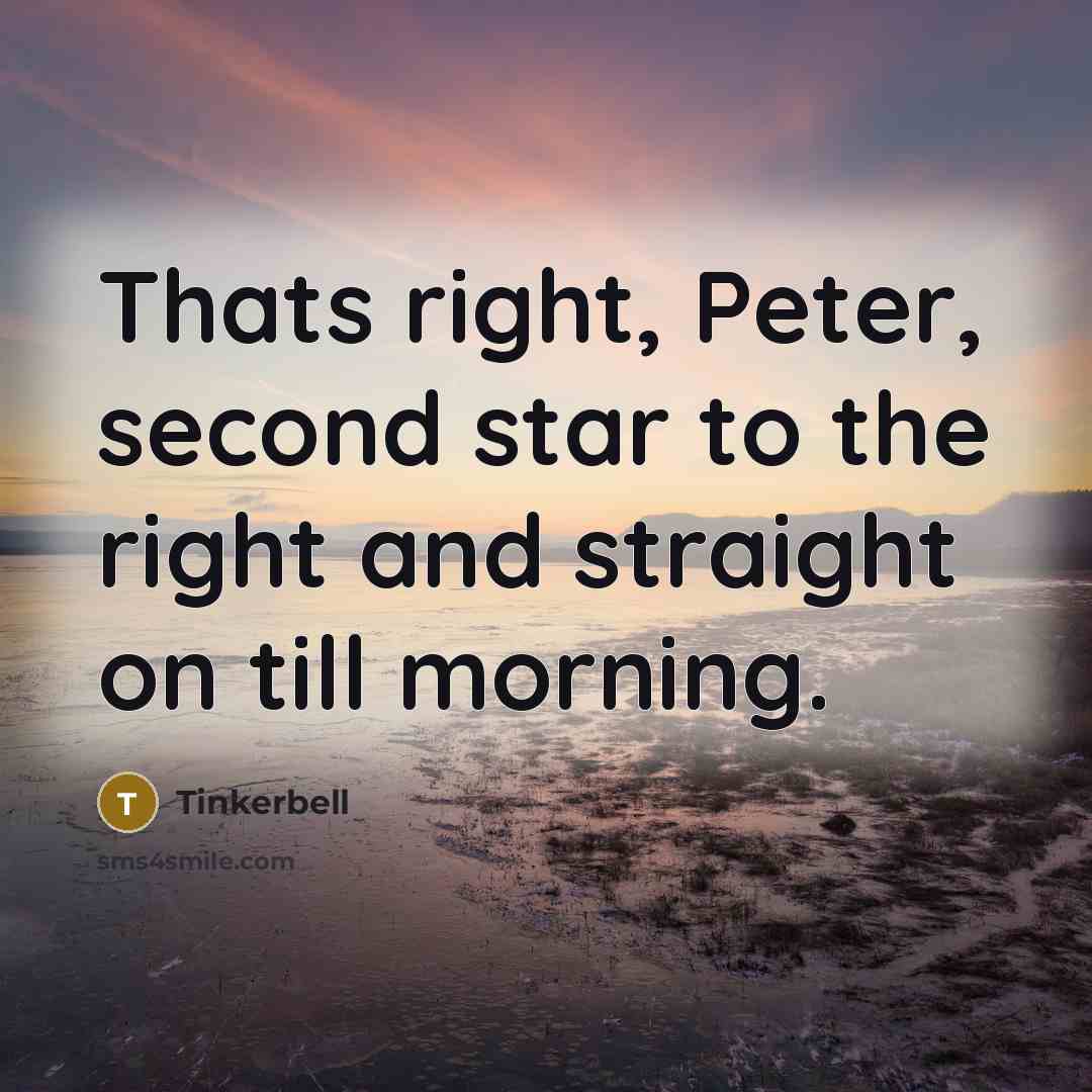 “Thats right, Peter, second star to the right and straight…” quote by Tinkerbell