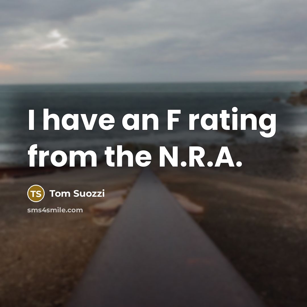 “I have an F rating from the N.R.A.…” quote by Tom Suozzi
