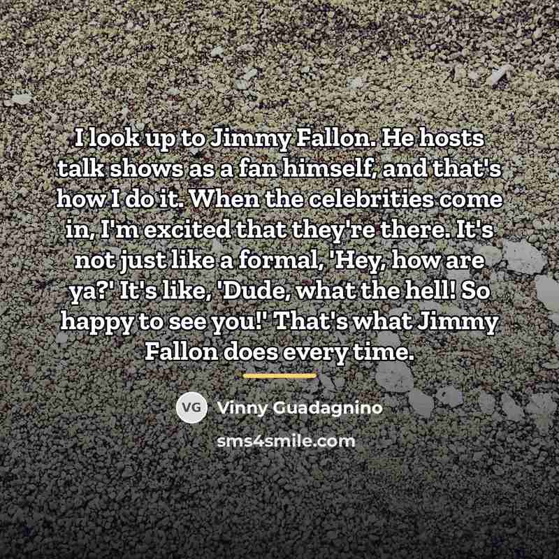 “I look up to Jimmy Fallon. He hosts talk shows…” quote by Vinny Guadagnino