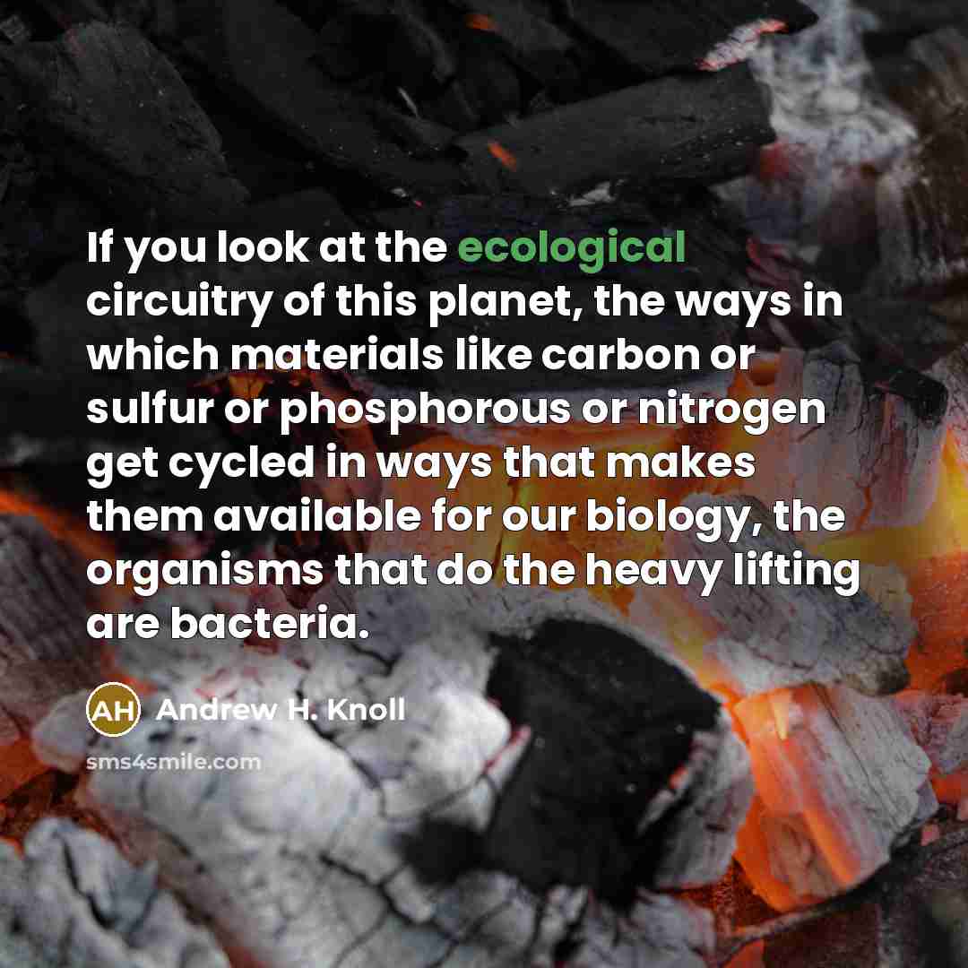 “If you look at the ecological circuitry of this planet,…” quote by Andrew H. Knoll