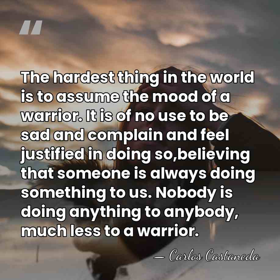 The hardest thing in the world is to assume the mood of&hellip; - Carlos Castaneda