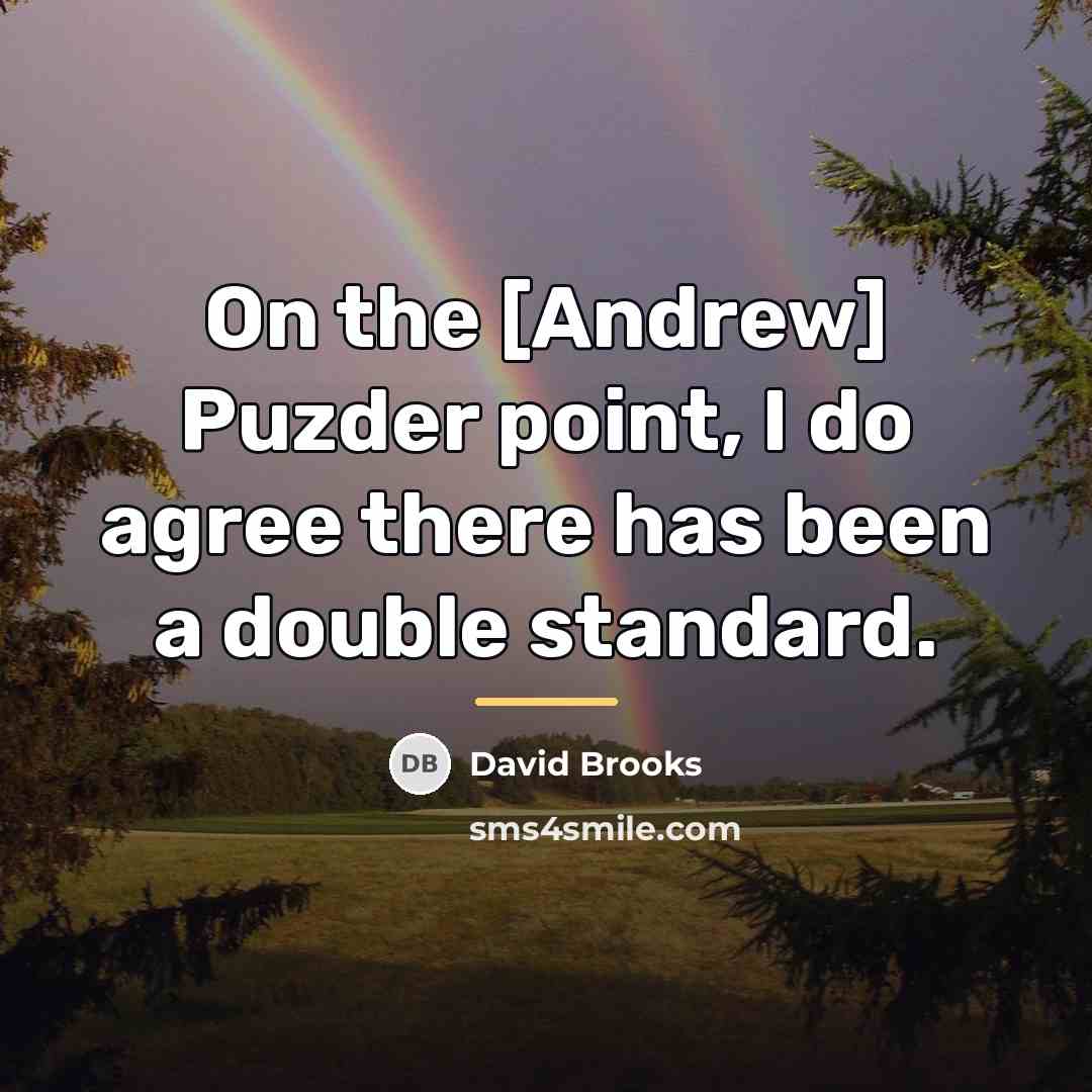 “On the [Andrew] Puzder point, I do agree there has…” quote by David Brooks