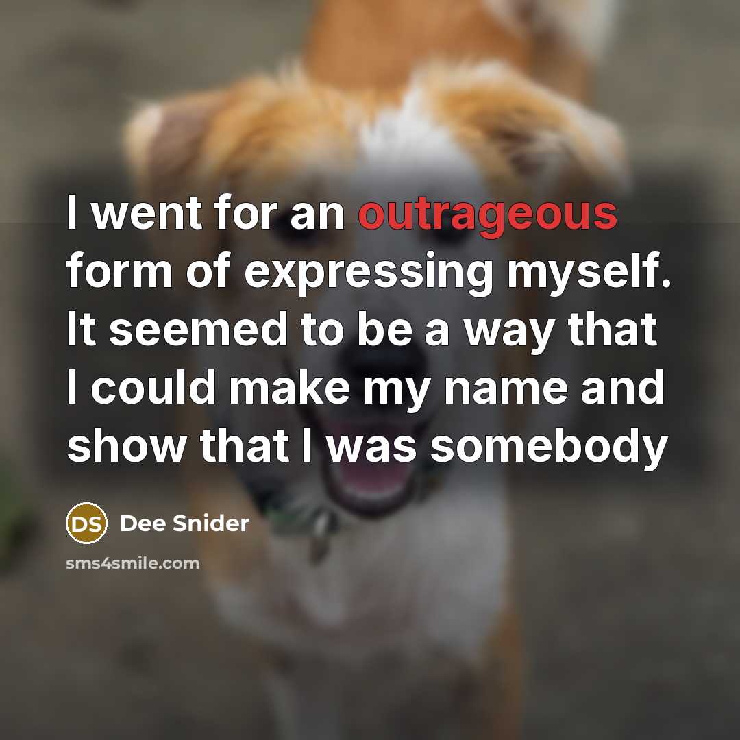 “I went for an outrageous form of expressing myself. It…” quote by Dee Snider