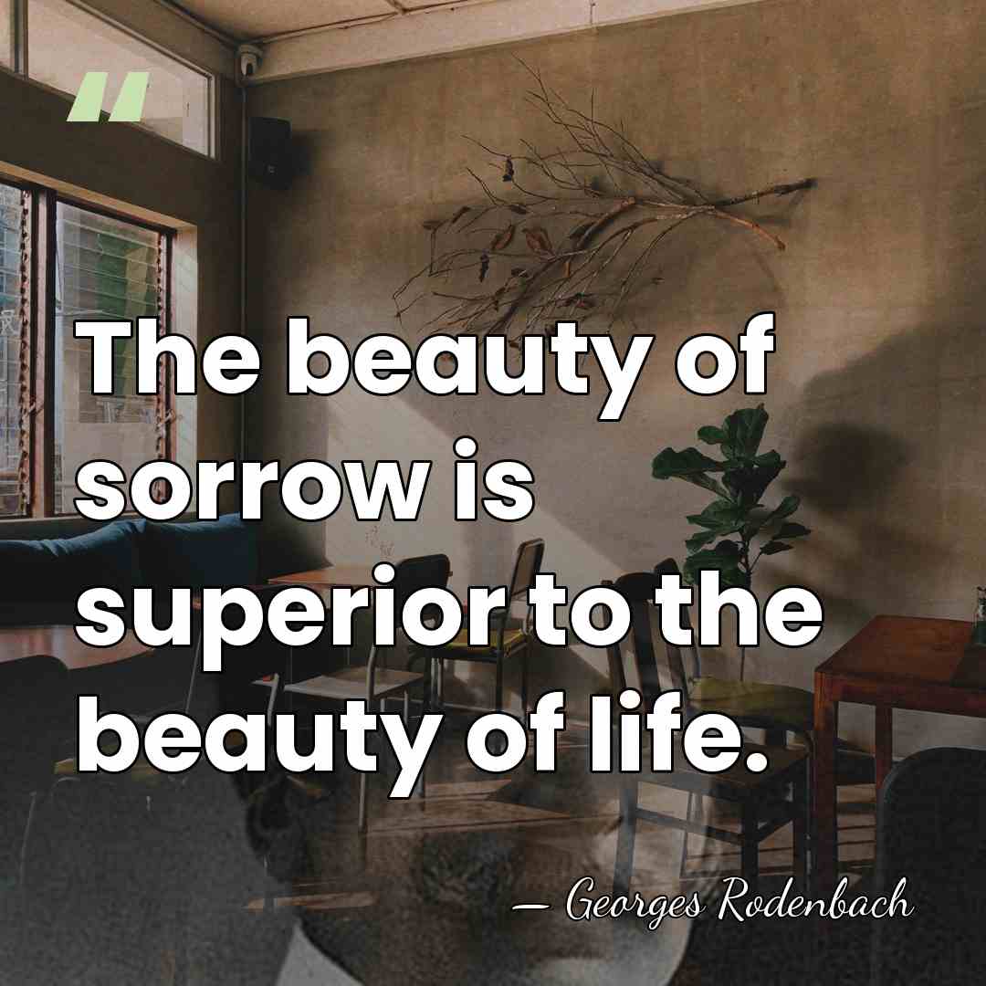 The beauty of sorrow is superior to the beauty of life. - Georges Rodenbach