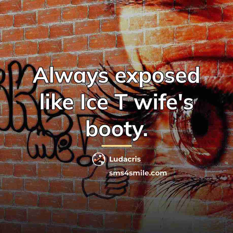 “Always exposed like Ice T wife's booty.…” quote by Ludacris