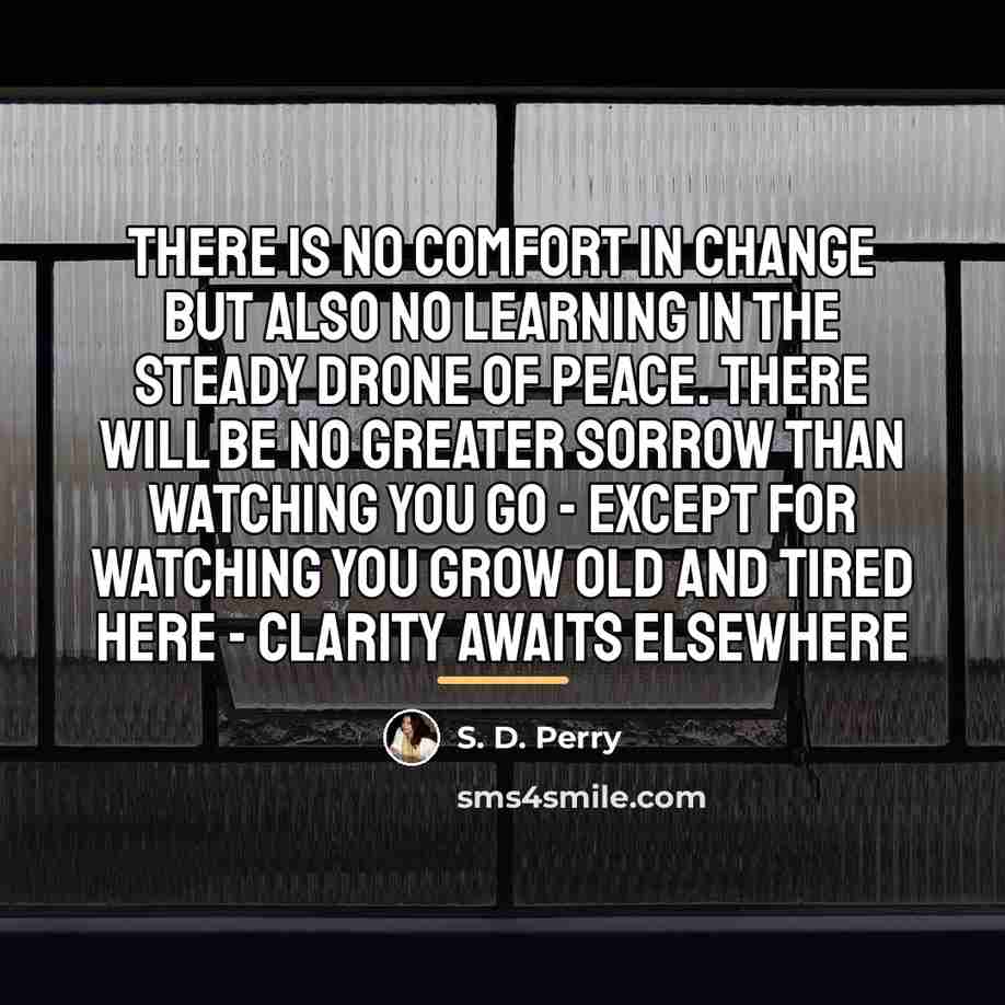 “There is no comfort in change But also no learning…” quote by Anonymous