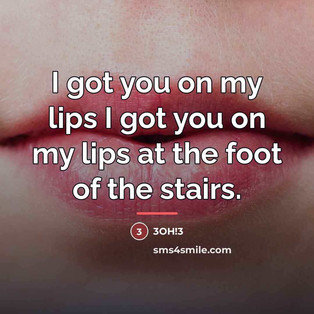 “I got you on my lips I got you on…” quote by 3OH!3