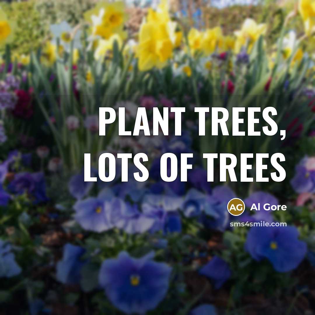 “Plant trees, Lots of trees…” quote by Al Gore