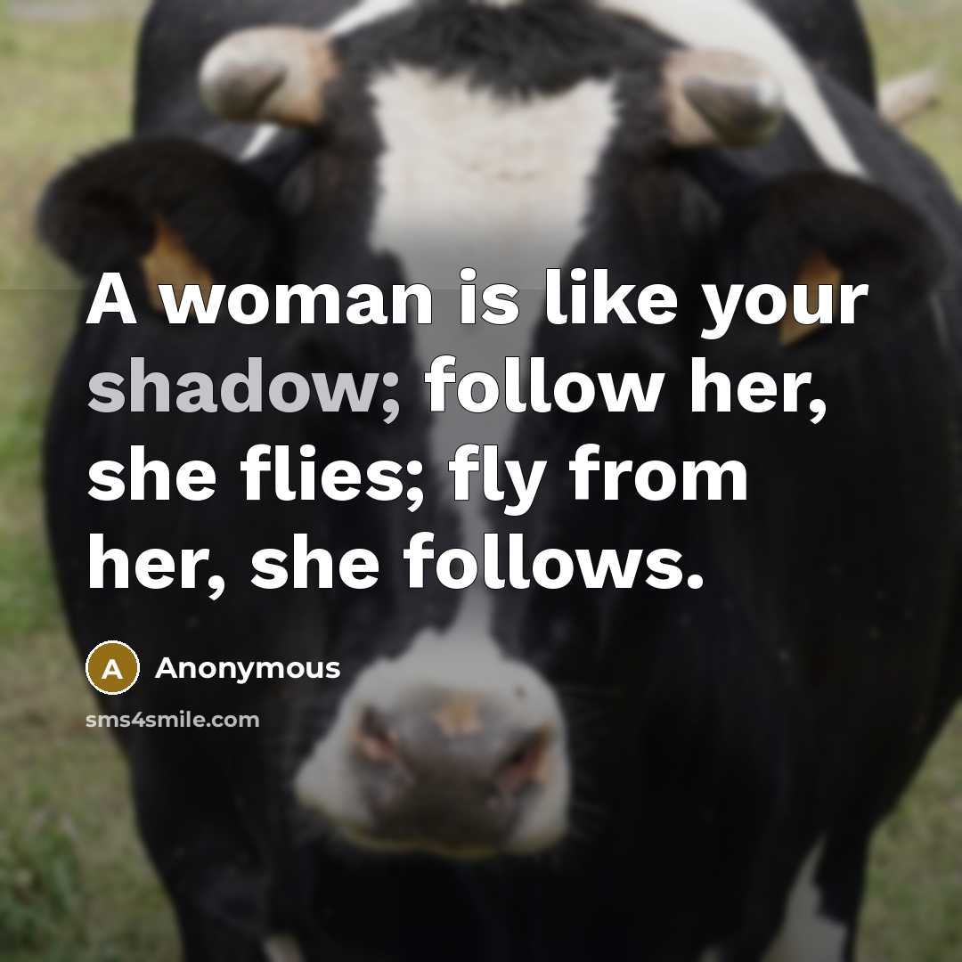 “A woman is like your shadow; follow her, she flies;…” quote by Anonymous