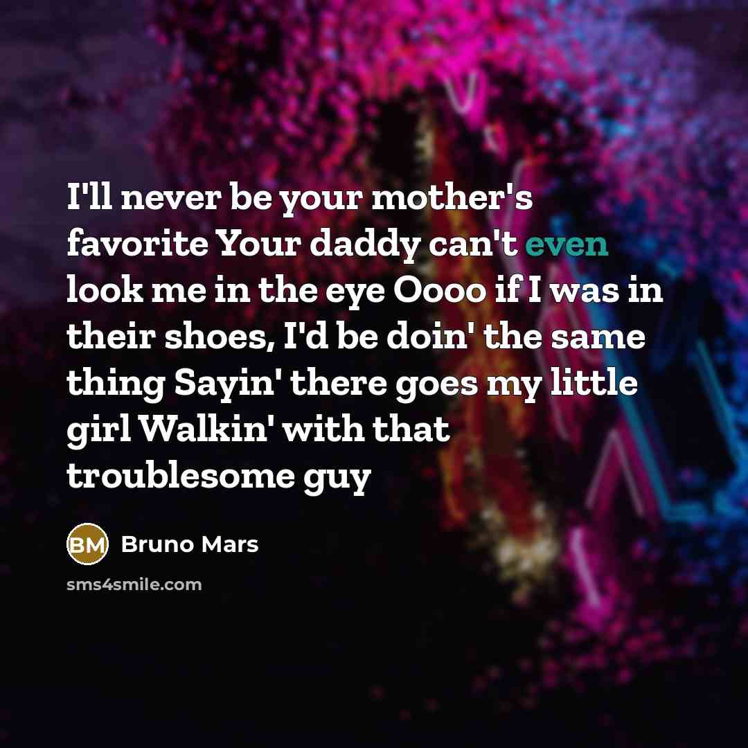 “I'll never be your mother's favorite Your daddy can't even…” quote by Bruno Mars