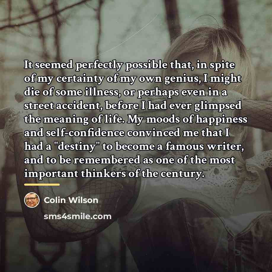 “It seemed perfectly possible that, in spite of my certainty…” quote by Colin Wilson