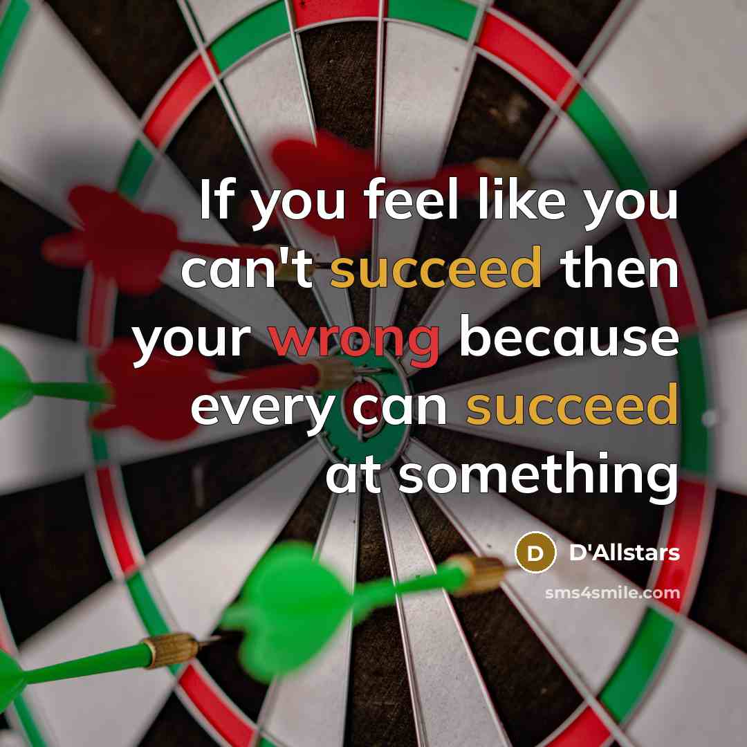 “If you feel like you can't succeed then your wrong because every can succeed at something” quote by D'Allstars