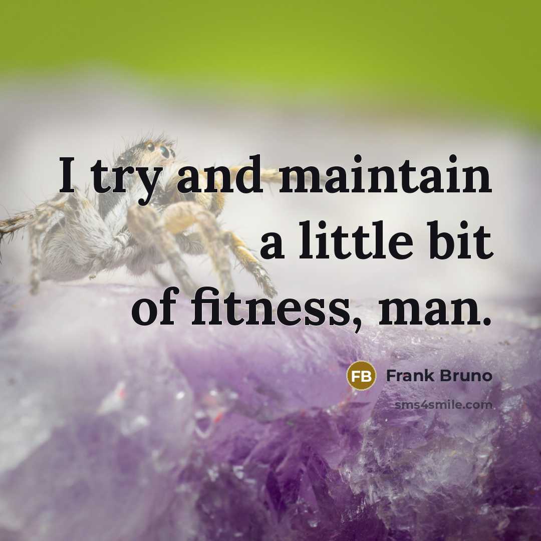 “I try and maintain a little bit of fitness, man.…” quote by Frank Bruno
