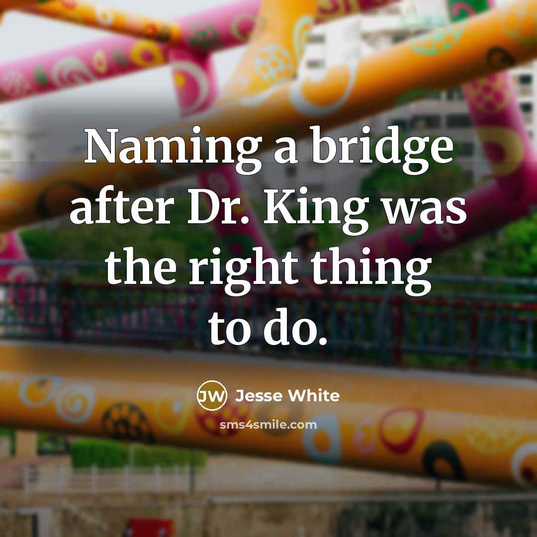 “Naming a bridge after Dr. King was the right thing…” quote by Jesse White