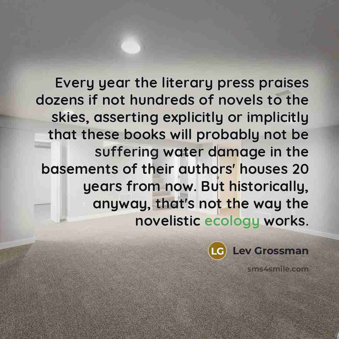 “Every year the literary press praises dozens if not hundreds…” quote by Lev Grossman