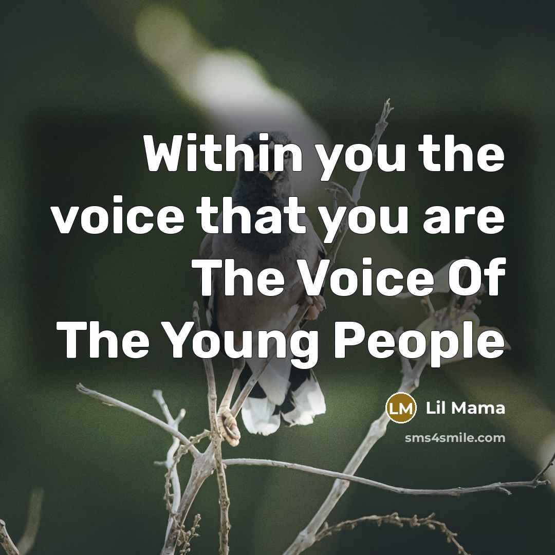 “Within you the voice that you are The Voice Of The Young People” quote by Lil Mama