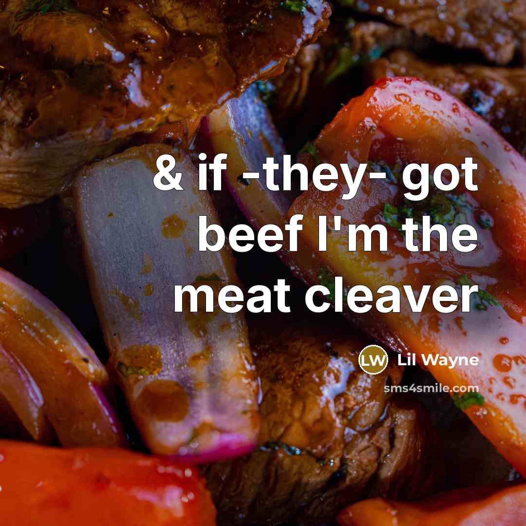 “& if -they- got beef I'm the meat cleaver…” quote by Lil Wayne
