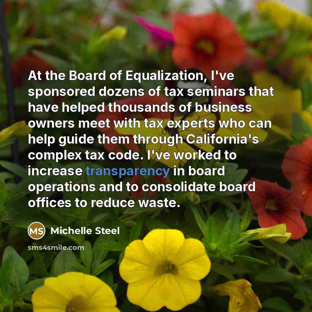 “At the Board of Equalization, I've sponsored dozens of tax…” quote by Michelle Steel