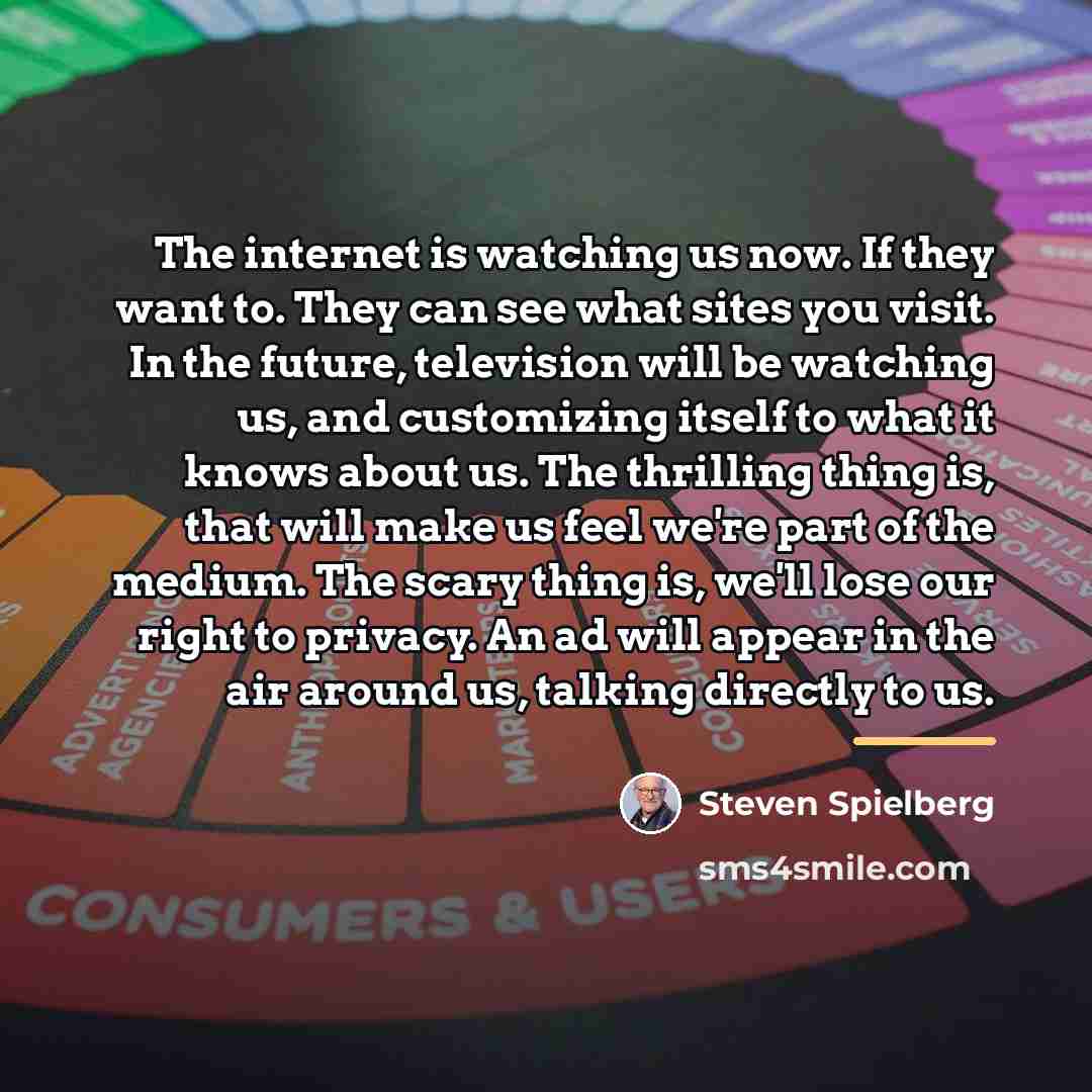 “The internet is watching us now. If they want to.…” quote by Steven Spielberg