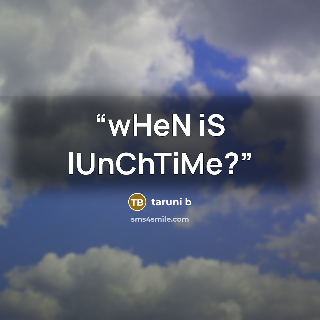 “wHeN iS lUnChTiMe?” quote by taruni b