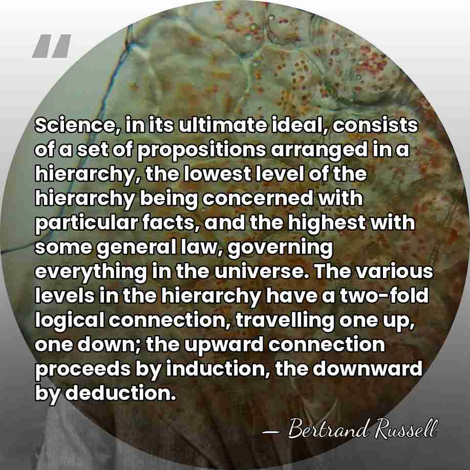 Science, in its ultimate ideal, consists of a set of propositions arranged&hellip; - Bertrand Russell