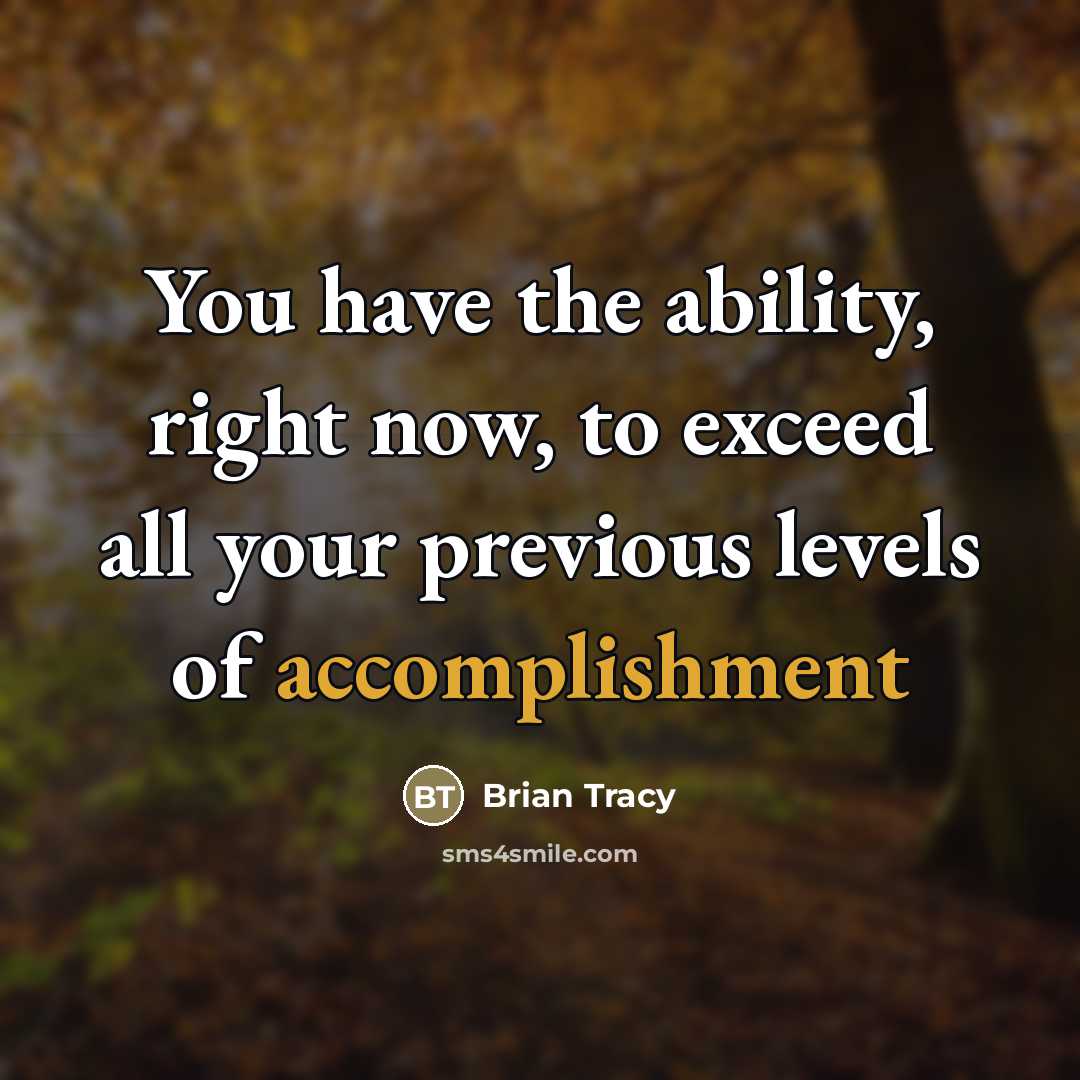 “You have the ability, right now, to exceed all your…” quote by Brian Tracy