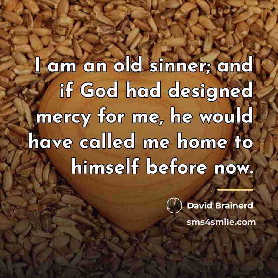 “I am an old sinner; and if God had designed…” quote by David Brainerd