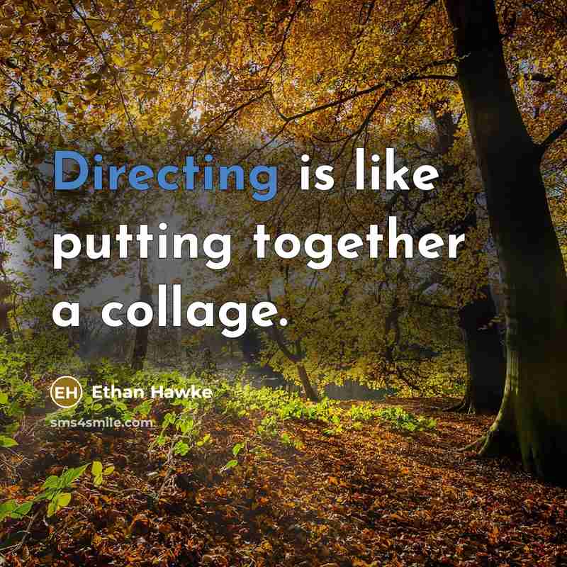 “Directing is like putting together a collage.” quote by Ethan Hawke