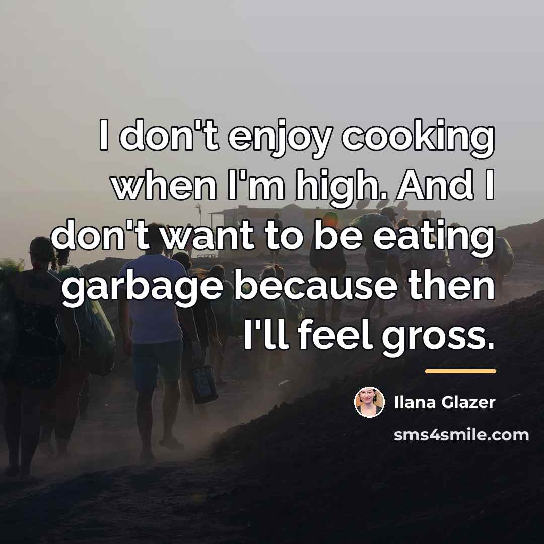 “I don't enjoy cooking when I'm high. And I don't…” quote by Ilana Glazer
