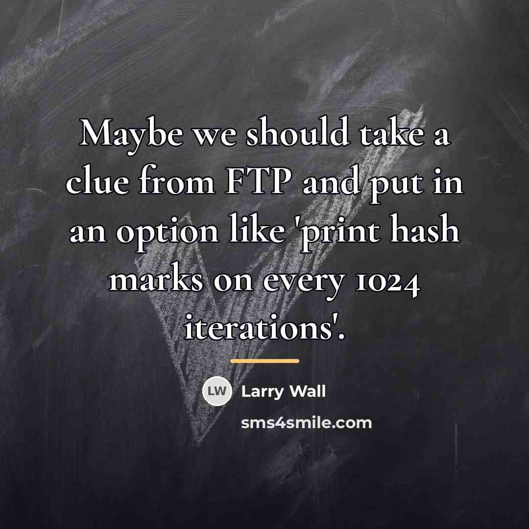 “Maybe we should take a clue from FTP and put…” quote by Larry Wall