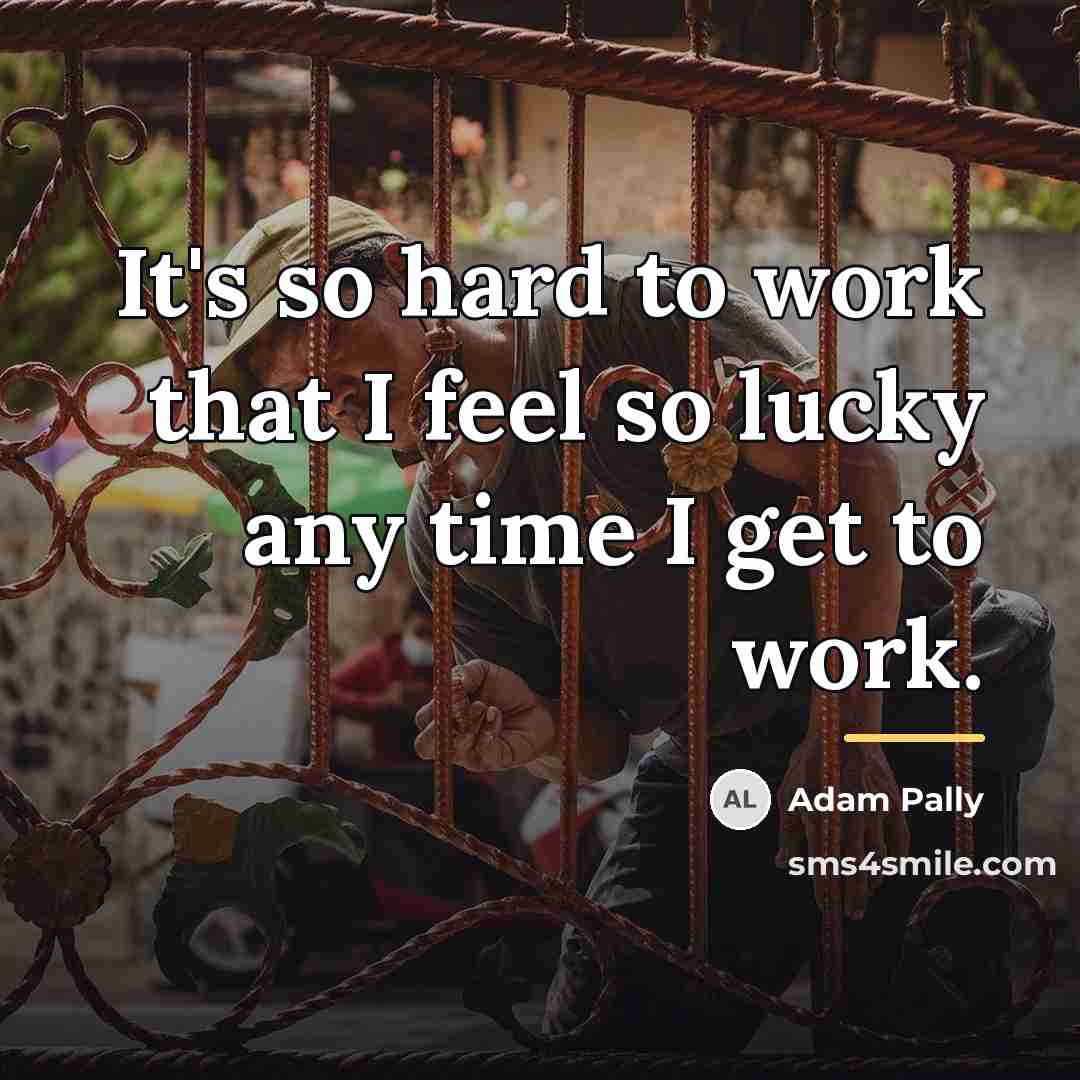 “It's so hard to work that I feel so lucky…” quote by Adam Pally