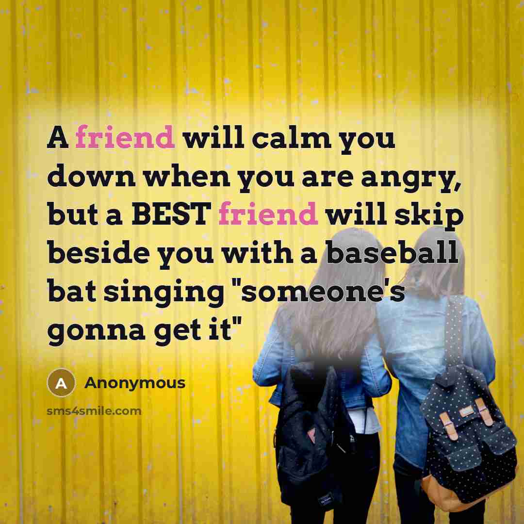 “A friend will calm you down when you are angry,…” quote by Anonymous