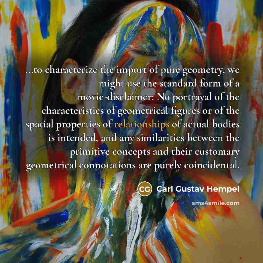 “...to characterize the import of pure geometry, we might use…” quote by Carl Gustav Hempel