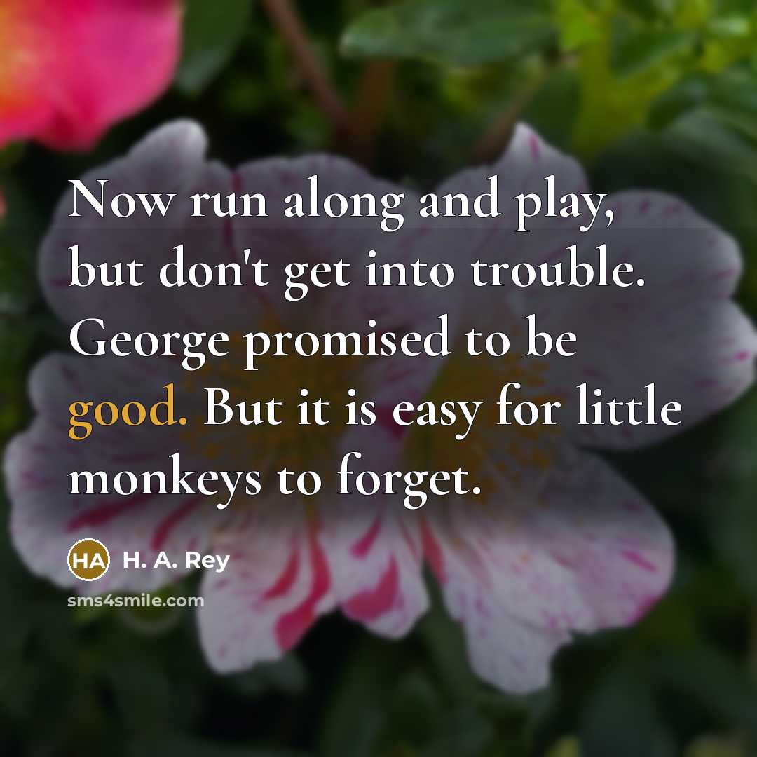 “Now run along and play, but don't get into trouble.…” quote by H. A. Rey
