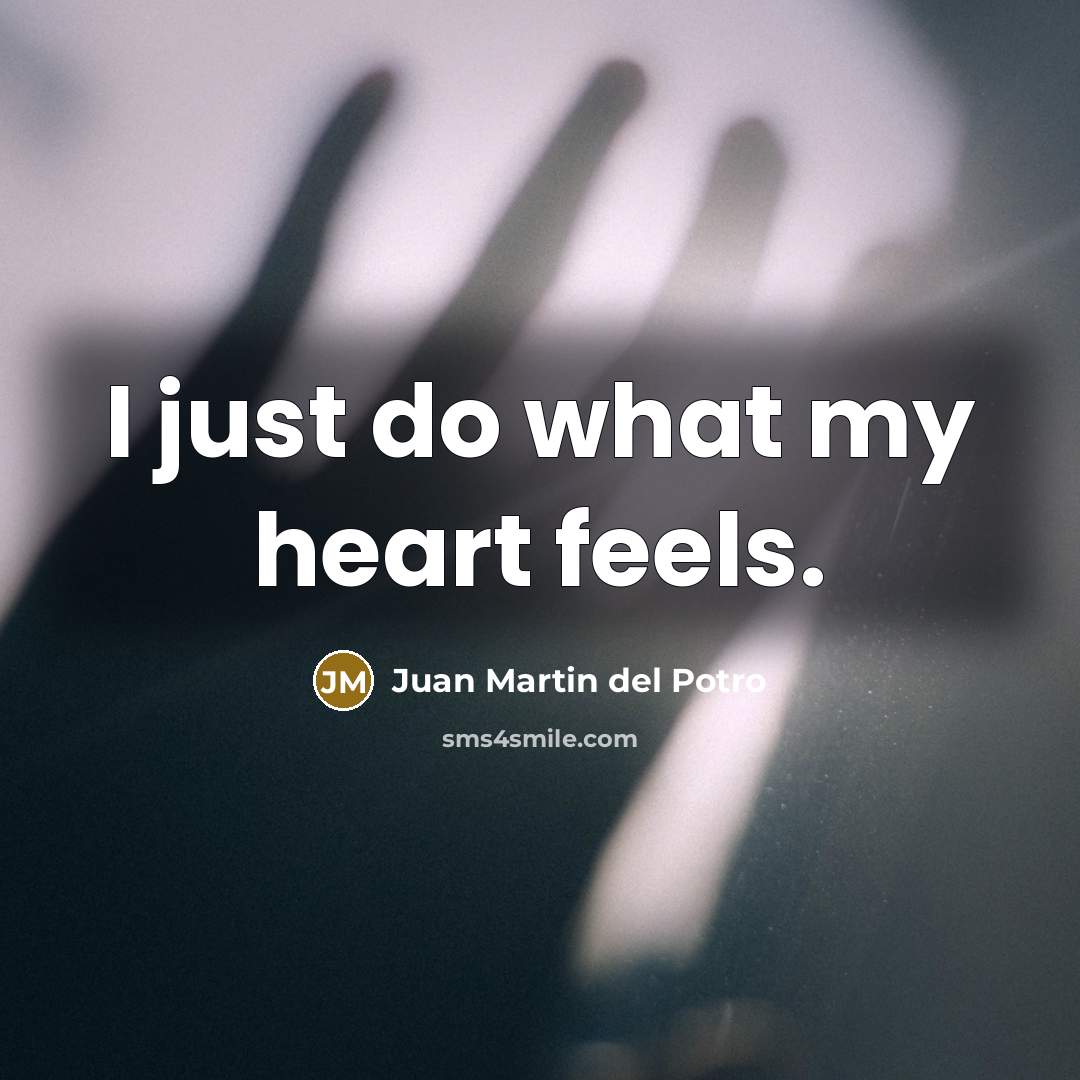 “I just do what my heart feels.…” quote by Juan Martin del Potro