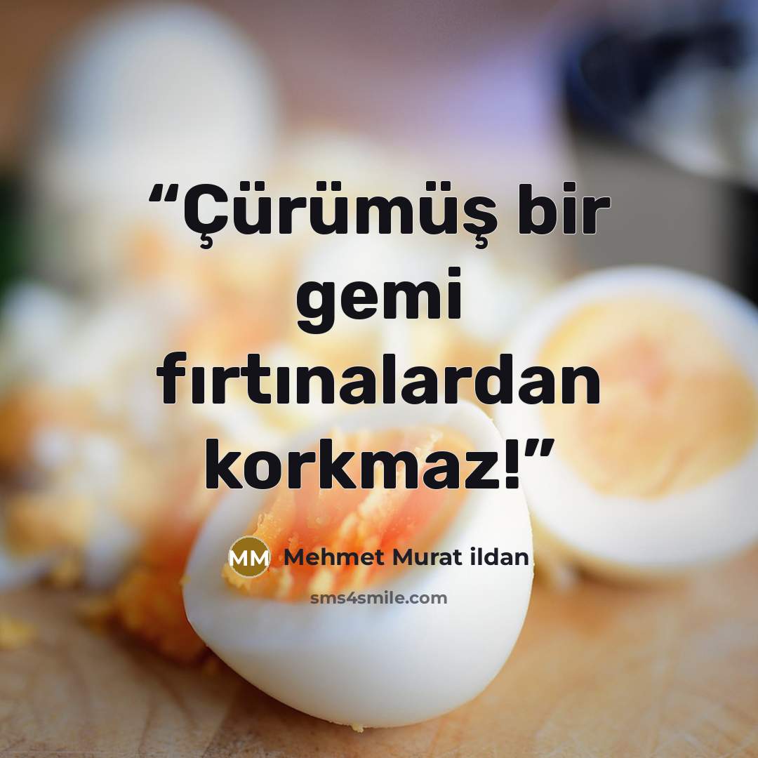 “Çürümüş bir gemi fırtınalardan korkmaz!” quote by Mehmet Murat ildan