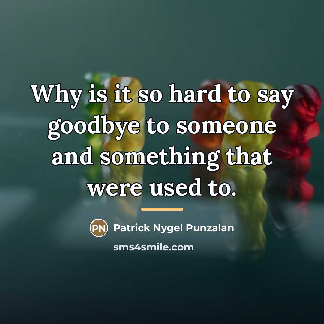 “Why is it so hard to say goodbye to someone…” quote by Anonymous