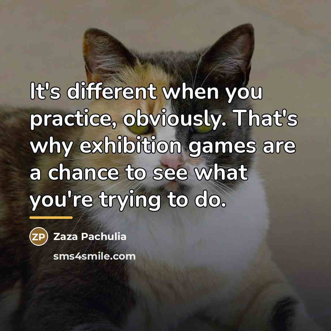 “It's different when you practice, obviously. That's why exhibition games…” quote by Zaza Pachulia