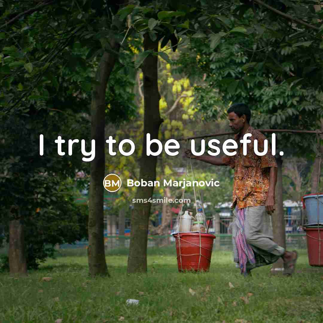 “I try to be useful.…” quote by Boban Marjanovic