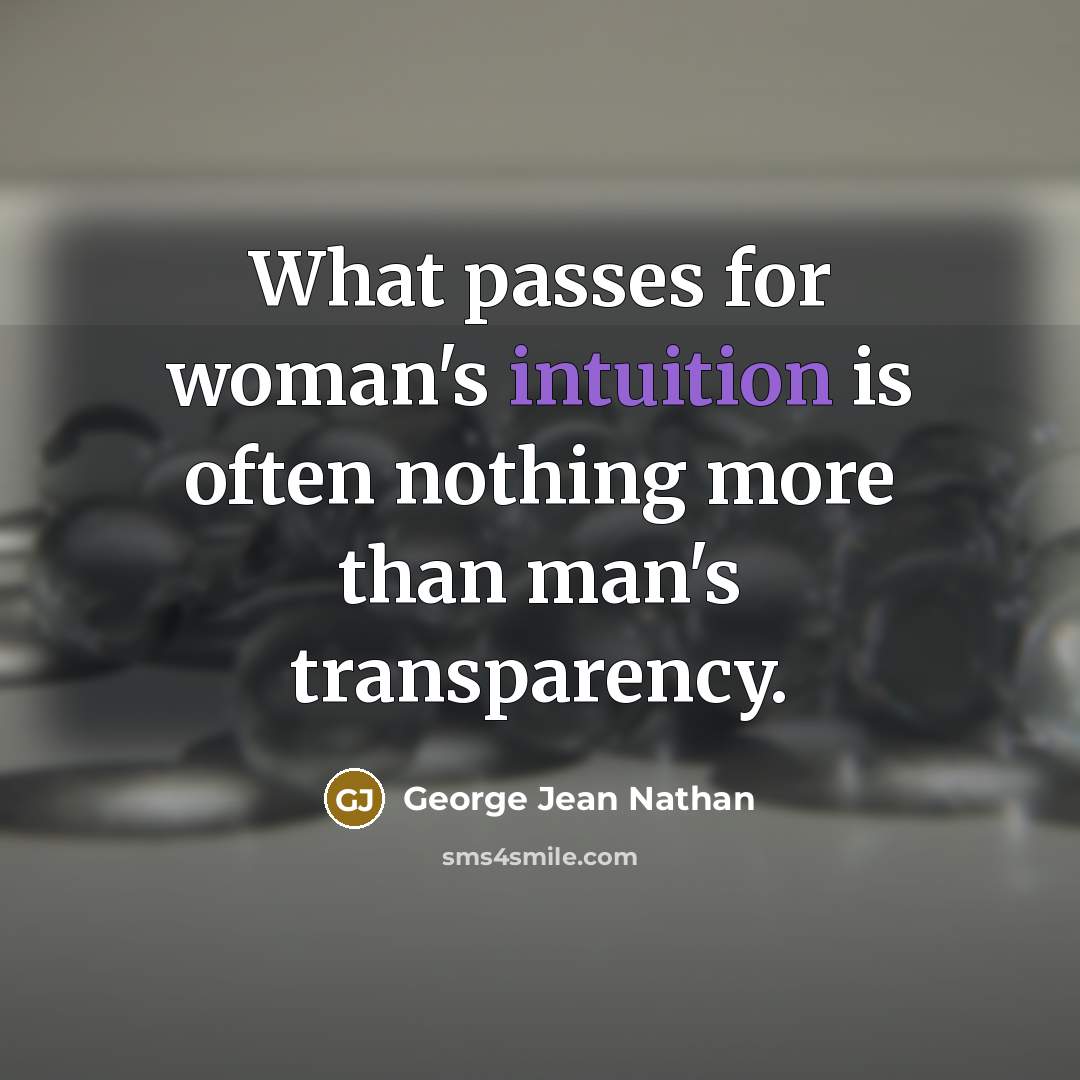 “What passes for woman's intuition is often nothing more than…” quote by George Jean Nathan