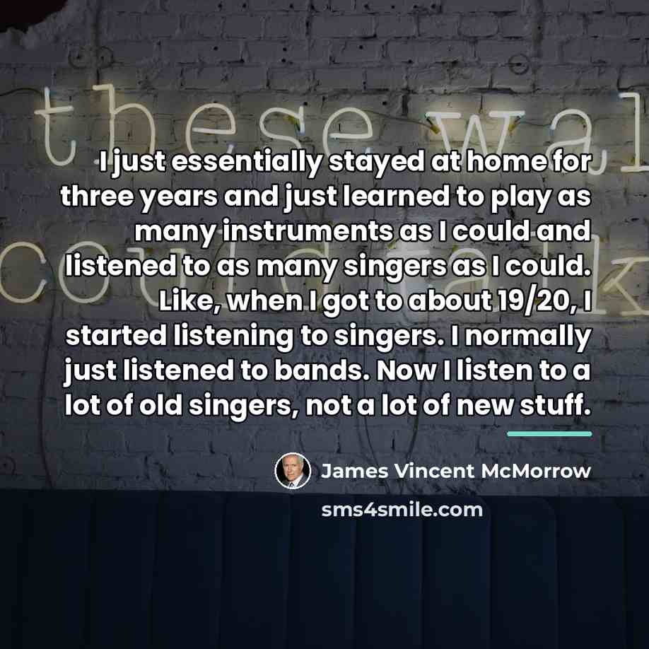 “I just essentially stayed at home for three years and…” quote by James Vincent McMorrow