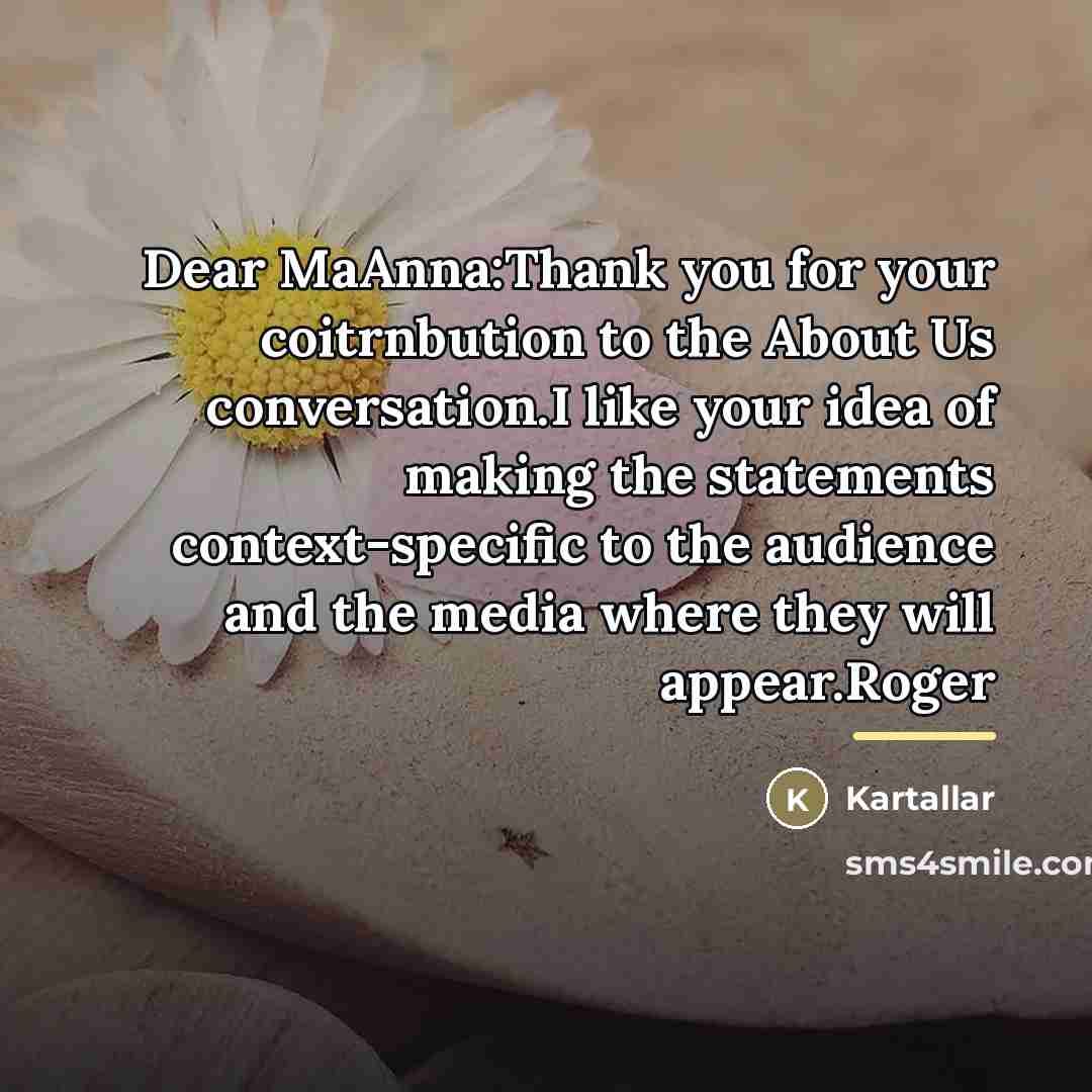 “Dear MaAnna:Thank you for your coitrnbution to the About Us…” quote by Kartallar